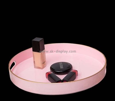 Custom acrylic wholesale round beauty organizer tray STS-224