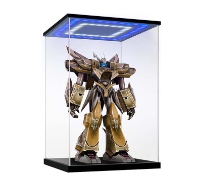 Custom wholesale acrylic lighted action figure showcase LDD-128