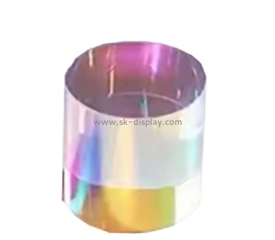 Custom wholesale rainbow acrylic round display block CA-124