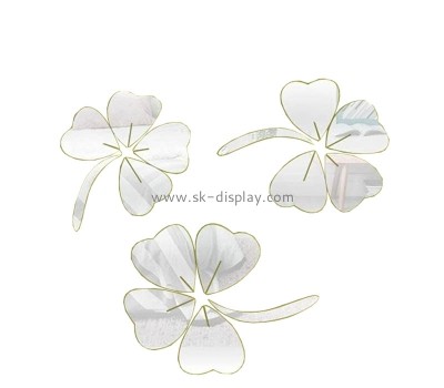 Custom wholesale acrylic leaf wall decal DIY mirror stickers MA-139