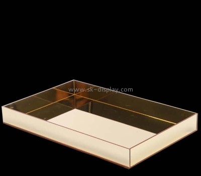 Custom wholesale gold mirrored acrylic tray STS-232