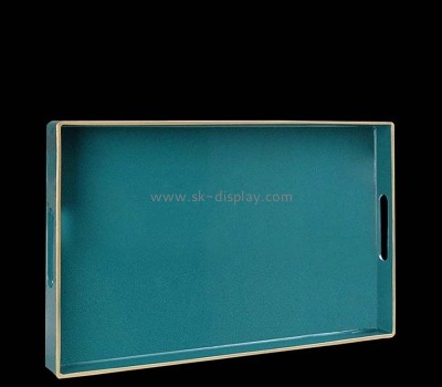 Custom wholesale blue acrylic desktop decorative tray STS-236