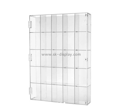 Custom wholesale acrylic wall mounted 5 tiers 5 dividers display case DBS-1294