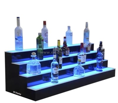 Custom wholesale acrylic 4 tier LED wine bottle display rack WD-235