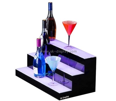 Custom wholesale acrylic 3 tier LED bar liquor display stand WD-231