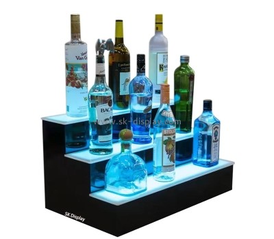 Custom wholesale acrylic 3 tier LED wine bottle display rack WD-237