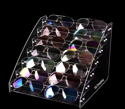 Custom wholesale acrylic 7 tiers sunglasses display risers GD-114