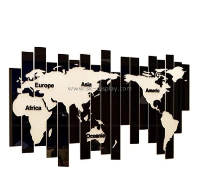 Custom wholesale acrylic wall DIY world map mirror stickers MA-148