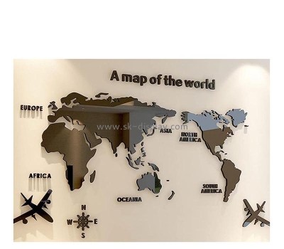 Custom wholesale acrylic wall world map mirror stickers MA-147