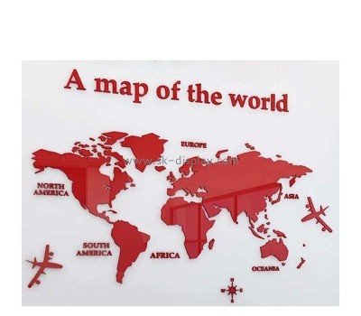 Custom wholesale acrylic wall home decor world map mirror stickers MA-150