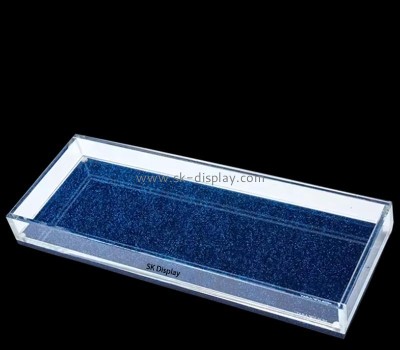 Custom wholesale glitter blue acrylic decorative tray STS-238