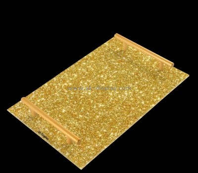 Custom wholesale glitter gold acrylic shower tray STS-240