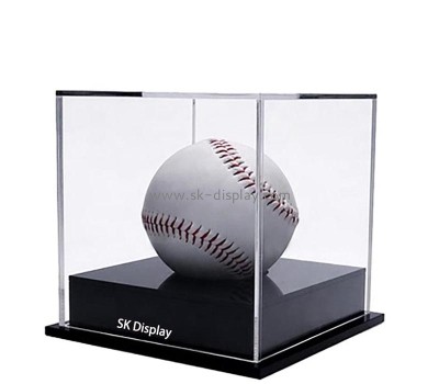 Custom wholesale acrylic baseball display case with black base DBS-1307