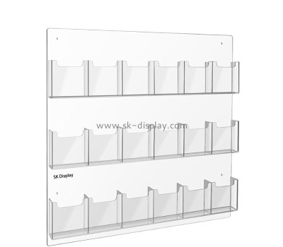 Custom wholesale acrylic wall multi pockets flyer holder BD-1205