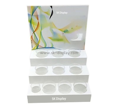 Custom wholesale plexiglass 3 tiers skincare display risers CO-803