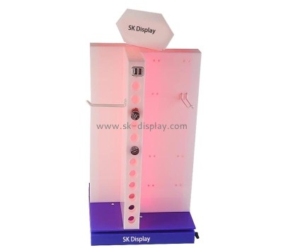 Custom wholesale acrylic LED display stand with metal hangers KLD-130