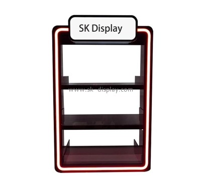 Custom wholesale acrylic LED 3 tiers display booth KLD-133