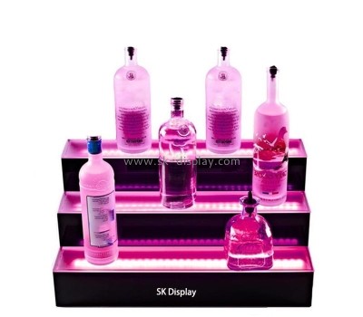 Custom wholesale acrylic 3 tiers LED wine display props KLD-136