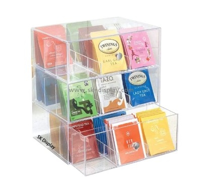 Custom wholesale acrylic tea bag drawes organizer box FD-507