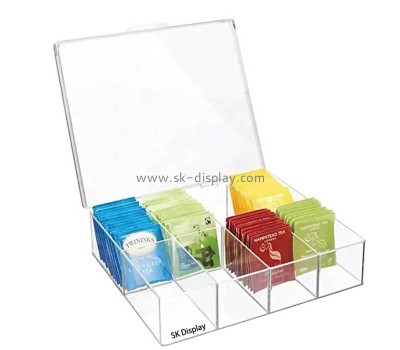 Custom wholesale acrylic tea bag storage box with lid FD-508