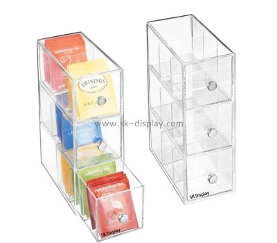 Custom wholesale acrylic tea bag drawers organizer box FD-512