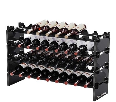 Custom wholesale acrylic free standing wine bottles holder rack WD-243