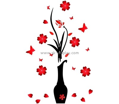 Custom wholesale acrylic wall decor flower mirror stickers MA-155