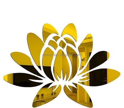 Custom wholesale acrylic wall DIY lotus mirror stickers MA-158