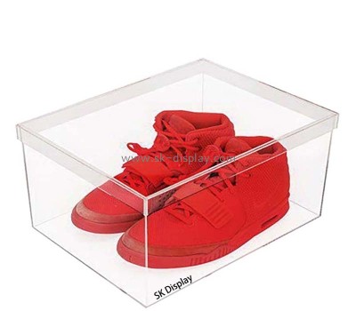 Wholesale custom acrylic shoe display box with lid DBS-1313