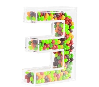 Wholesale custom acrylic number shaped candy box FD-513