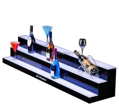 Wholesale custom acrylic 3 tiers liquor LED display stand shelf KLD-142