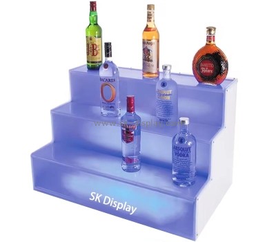 Wholesale custom acrylic 3 tiers liquor LED display shelf KLD-141