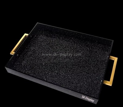 Wholesale custom acrylic tray with gold handles STS-255