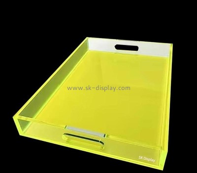 Wholesale custom acrylic serving tray with handles STS-261