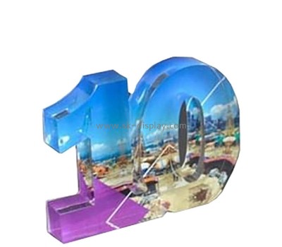 Wholesale custom acrylic UV printing number block AB-351