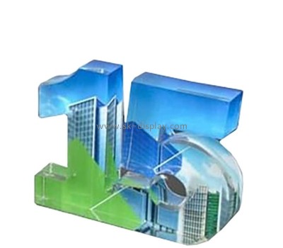 Wholesale custom plexiglass UV printing number block AB-352